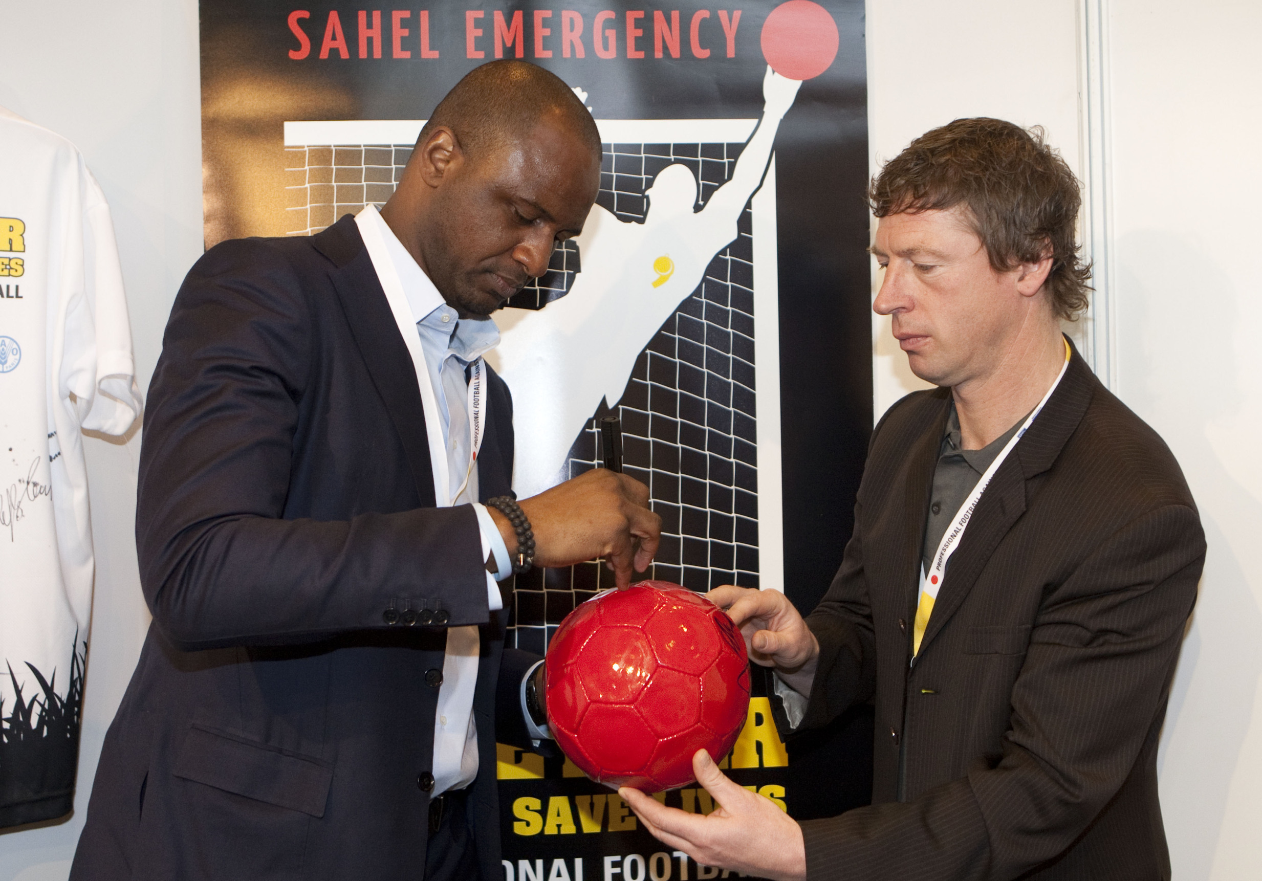28/03/12MANCHESTER - ENGLANDPatrick Vieira (left) with Steffen Freund